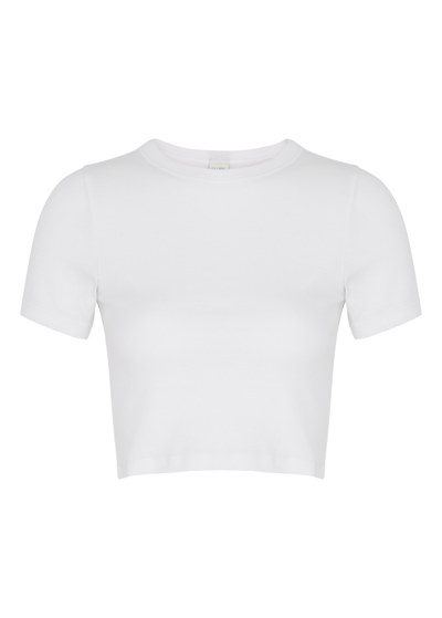 Flore Flore Car Cropped Cotton T-shirt In White