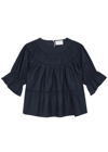 Merlette Sol Ladderwork-trim Blouse In Navy
