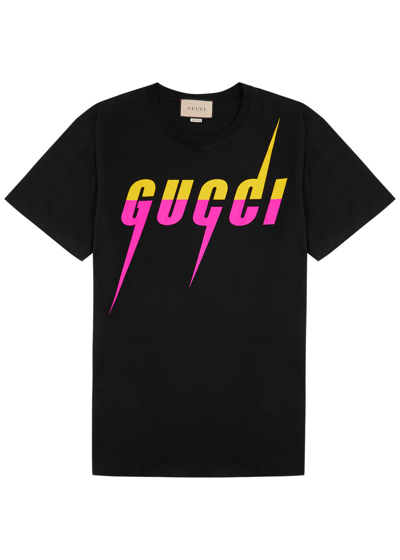 Gucci Blade Logo Cotton T-shirt In Black