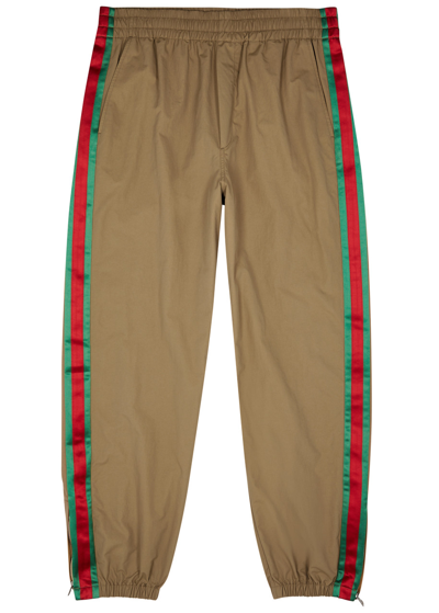 Gucci Striped Shell Sweatpants In Brown