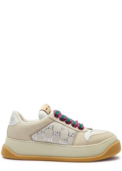 Gucci Double Screener Panelled Canvas Trainers