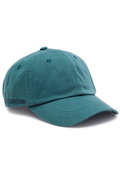Acne Studios Carliy Logo-embroidered Cotton-twill Cap In Teal