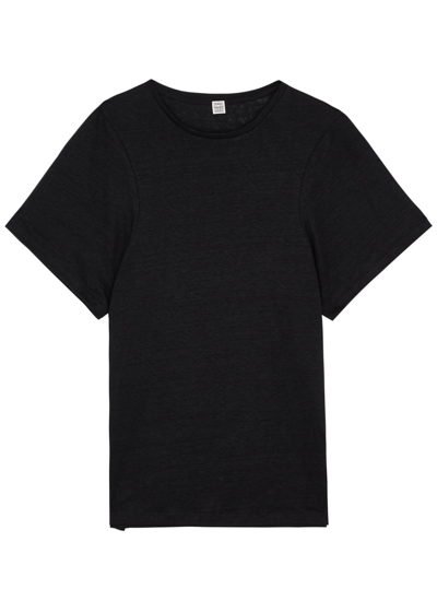 Totême Linen T-shirt In Black