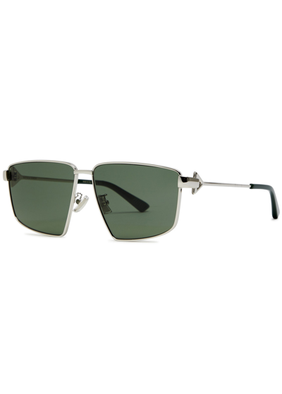 Bottega Veneta Turn Aviator-style Sunglasses In Green