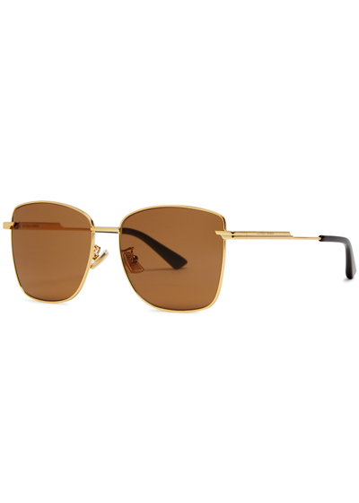 Bottega Veneta Aviator-style Sunglasses In Gold