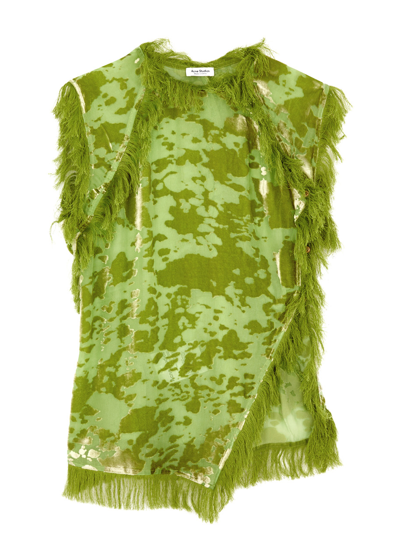 Acne Studios Velvet Top In Abd Apple Green