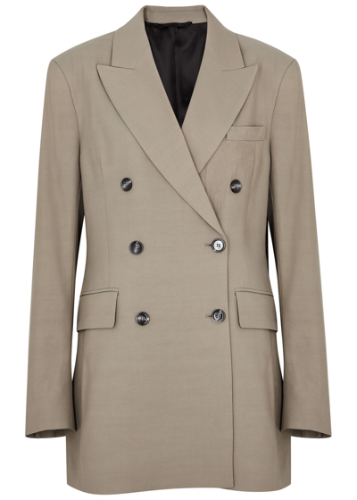 Acne Studios Double-breasted Woven Blazer In Neutral
