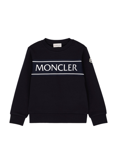 Moncler Kids Logo-print Cotton Sweatshirt (6 Years) In Black