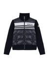 Moncler Kids Logo-intarsia Shell And Wool Cardigan (8-10 Years) In Black