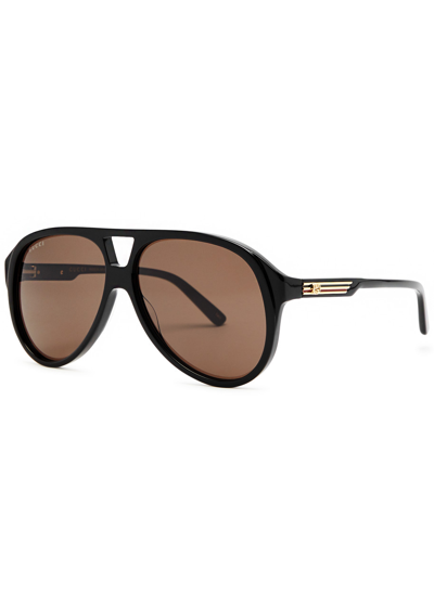 Gucci Aviator-style Sunglasses In Brown
