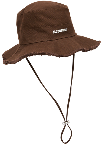 Jacquemus Le Bob Artichaut Canvas Bucket Hat, Bucket Hat, Brown
