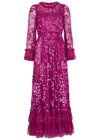 Needle & Thread Celia Sequin-embellished Tulle Gown In Dark Pink