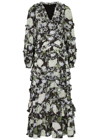 Needle & Thread Needle And Thread Womens Graphite Moonlight Petals Graphic-print Woven Maxi Dress