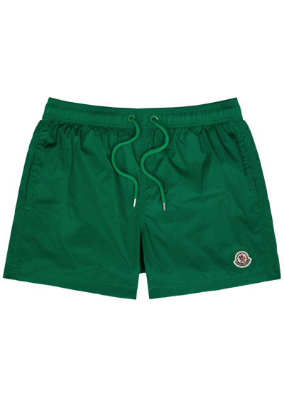Moncler Logo Shell Swim Shorts In Green