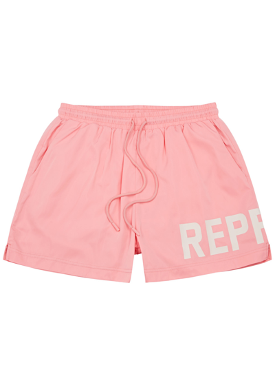Represent Logo-print Shell Swim Shorts In Pink