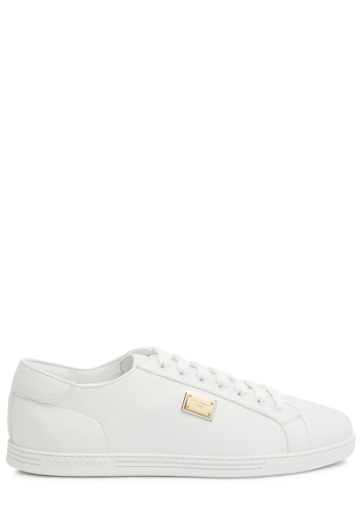 Dolce & Gabbana St Tropez Leather Trainers In White