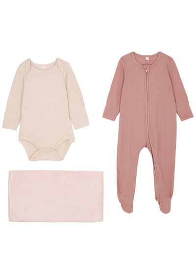 Baby Mori Mori Kids Soak And Sleep Babygrow And Towel Set In Pink & Other