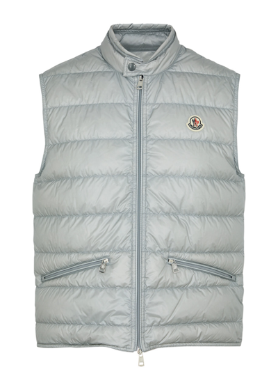 Moncler Gui Quilted Shell Gilet In Silver