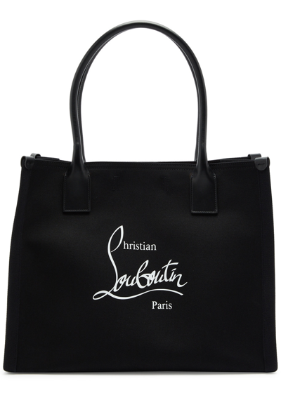Christian Louboutin Nastroloubi Large Logo Canvas Tote In Black