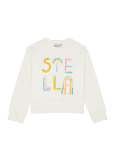 Stella Mccartney Kids Logo-print Cotton Sweatshirt In White
