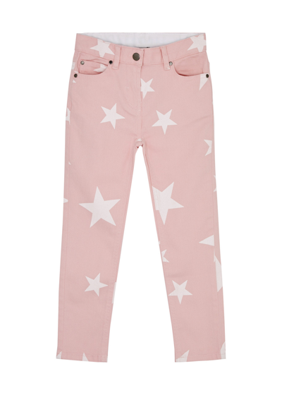 Stella Mccartney Kids Star-print Stretch-denim Jeans In Pink