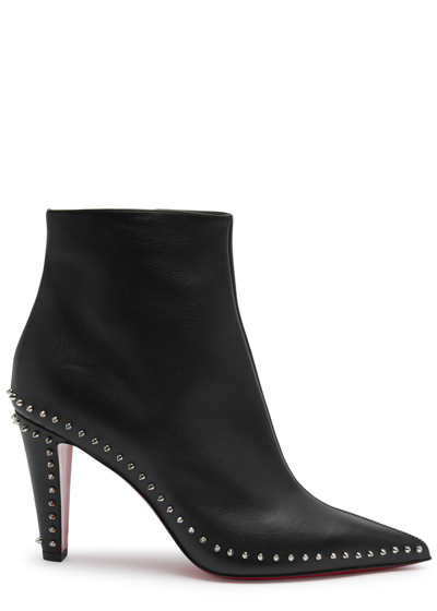 Christian Louboutin Vidura 85 Embellished Leather Ankle Boots In Black