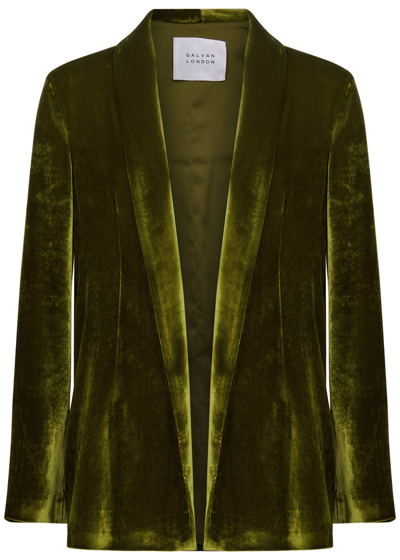 Galvan Velvet Julianne Blazer In Olive