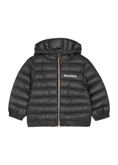 Balmain Kids Quilted Shell Jacket (12-36 Months) In Black