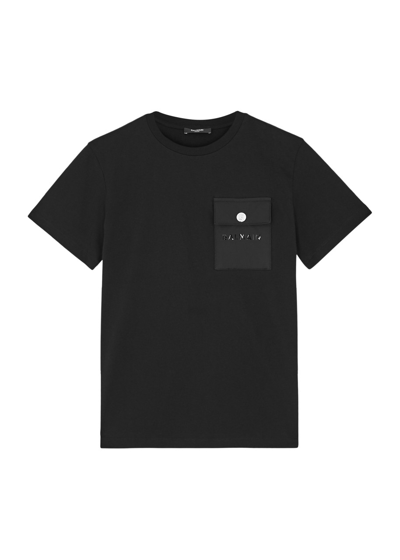 Balmain Kids Logo Cotton T-shirt (6-10 Years) In Black