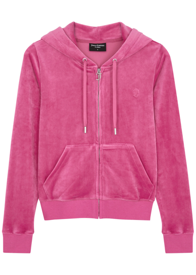Juicy Couture Dressing Gownrtson Hooded Velour Sweatshirt In Pink