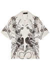 Amiri Floral-print Silk Shirt In Cream