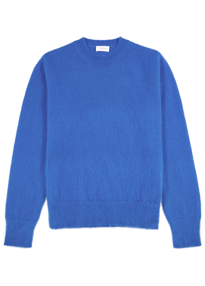 Off-white Arrows-intarsia Mohair-blend Jumper In Blue