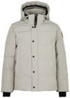 Canada Goose Wyndham Logo Hooded Down Jacket In Beige