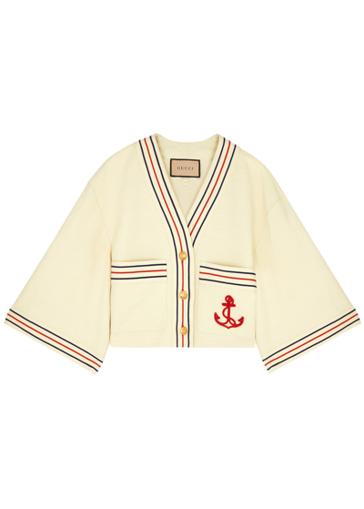 Gucci Striped Cotton-blend Top In White