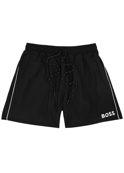Hugo Boss Boss Starfish Logo Shell Swim Shorts In Black