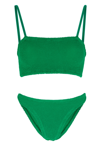 Hunza G Gigi Seersucker Bikini In Green