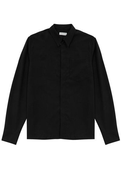 Dries Van Noten Corran Wool Overshirt In Black