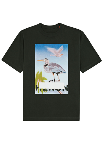 Heron Preston Censored Heron Printed Cotton T-shirt In Black