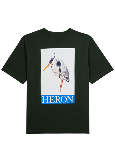 Heron Preston Heron Printed Cotton T-shirt In Black