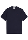 Ami Alexandre Mattiussi Ami Paris Ami Paris De Coeur Cotton T-shirt In Navy