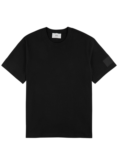 Ami Alexandre Mattiussi Ami Paris Logo Cotton T-shirt In Black