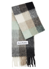 Acne Studios Checked Alpaca And Wool-blend Scarf In Olive