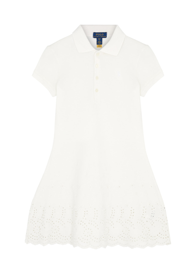 Polo Ralph Lauren Kids Broderie Anglaise Stretch-cotton Dress (7 Years) In White