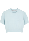 ALEXANDER WANG LOGO-EMBOSSED CROPPED CHENILLE T-SHIRT