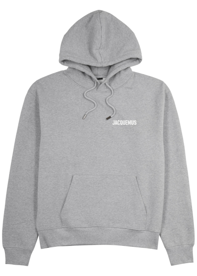 Jacquemus Le Sweatshirt Hooded Cotton Sweatshirt In Grey