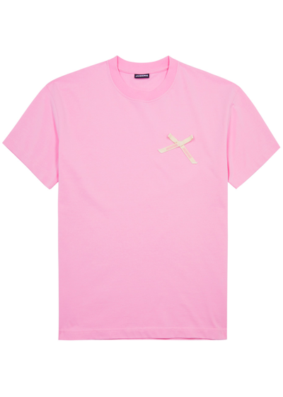 Jacquemus Le T-shirt Noeud Logo Cotton T-shirt In Pink