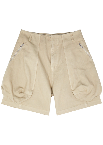 Jacquemus Le Short Cargo Croissant Cotton-canvas Shorts In Brown