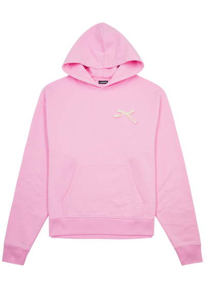 Jacquemus Le Hoodie Noeud Cotton Sweatshirt In Pink