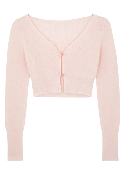 Jacquemus Le Cardigan Alzou Mohair-blend Cardigan In Pink