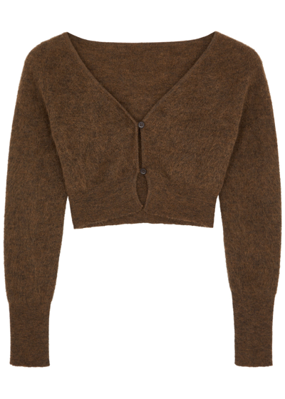 Jacquemus Le Cardigan Alzou Mohair Blend Cardigan In Brown